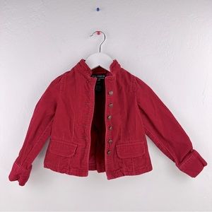 Polo Jeans Ralph Lauren Red Pink Corduroy Fitted Jacket Toddler Sz 2T